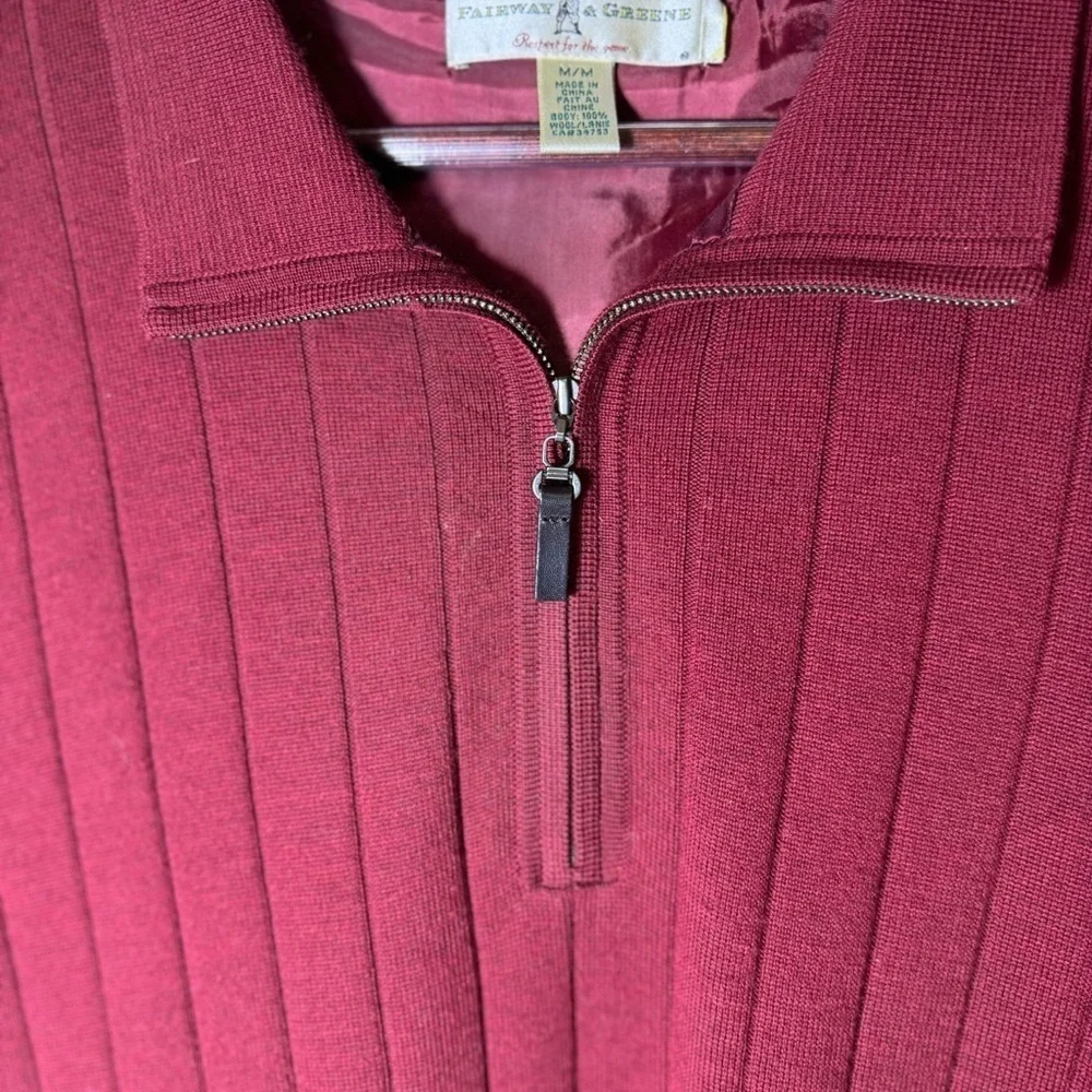 Fairway & Greene Merino Wool Golf Sweater Vest Men’s Sz M Preppy Academia